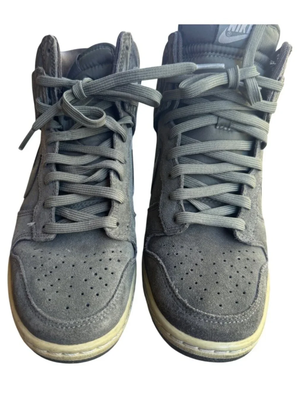 Nike Dunk Sky Print High Women’s Shoes Size 7 Gray Suede Hidden Wedge Sneakers